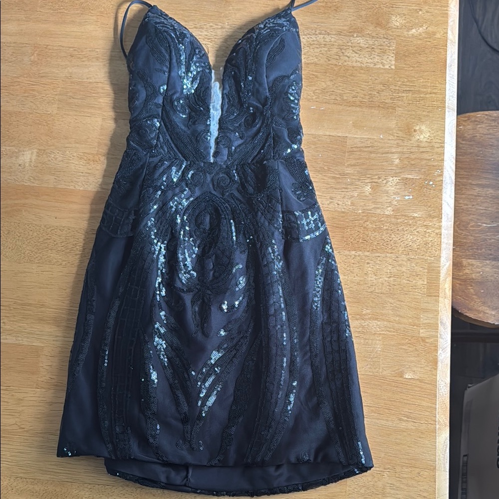 Elegant Black Sequin Dress